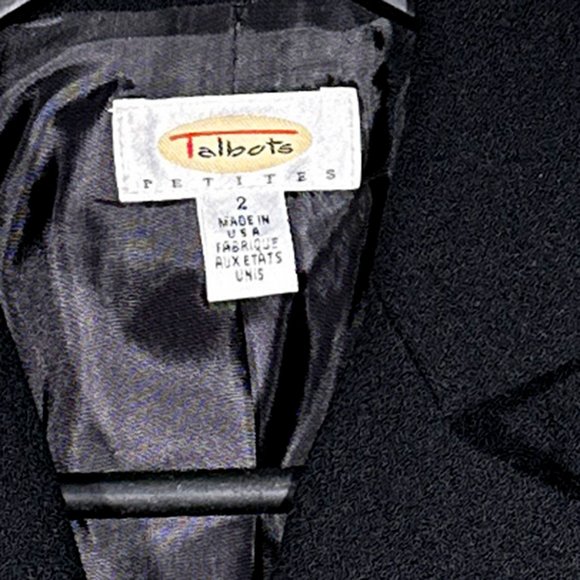 Talbots Wool Black Blazer Jacket Size 2 - Picture 9 of 14